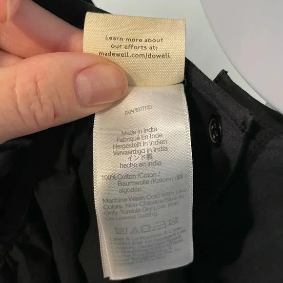 Madewell Item NL647 Plus Poplin Puff-Sleeve Cutout Crop Top size small - black - Picture 7 of 11